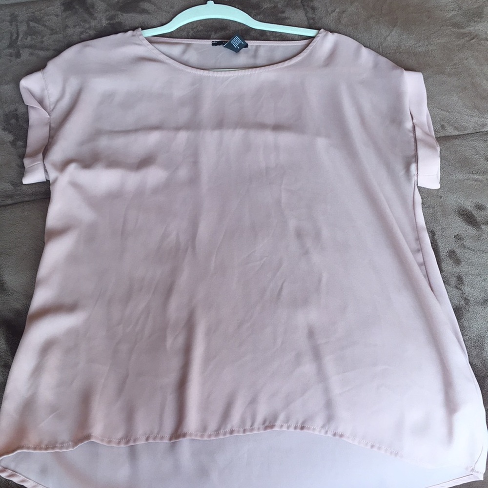 Blush pink short sleeve blouse